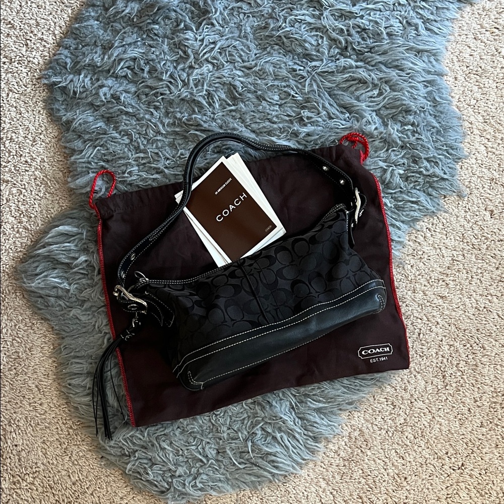 Coach Black Leather Shoulder Bag
